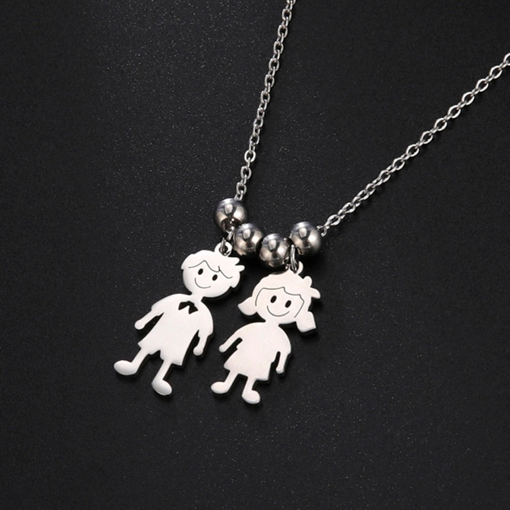 Personalized Necklace Child Kid Mother Mom Custom Product Name Chain Family Boy Girl Gift For Women Man Stainless Steel Jewelry