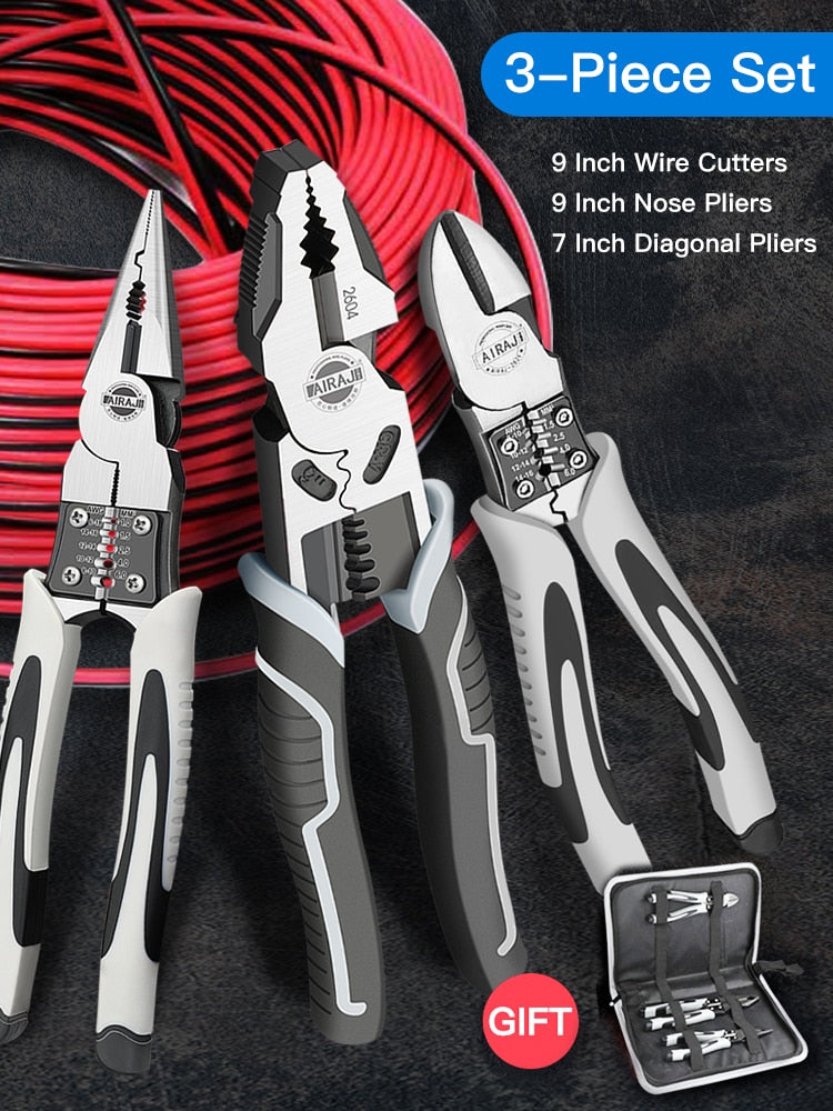 AIRAJ Universal Multifunctional Diagonal Wire Pliers Needle Nose Pliers Hardware Tools Universal Wire Cutters Electrician