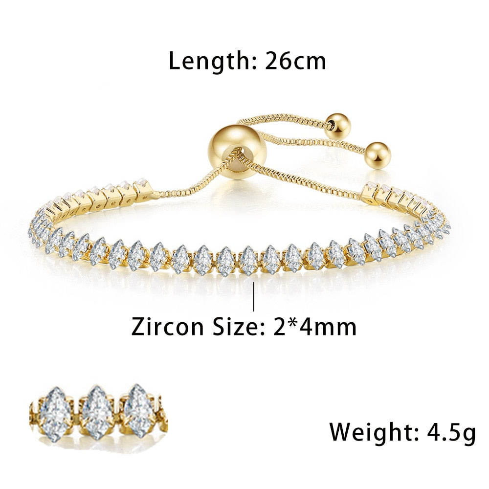 Fashionable Zircon Tennis Bracelets for Women Dazzling Various Shape Crystal Chain on Hand Trend Sexy Party Accessories Jewelry