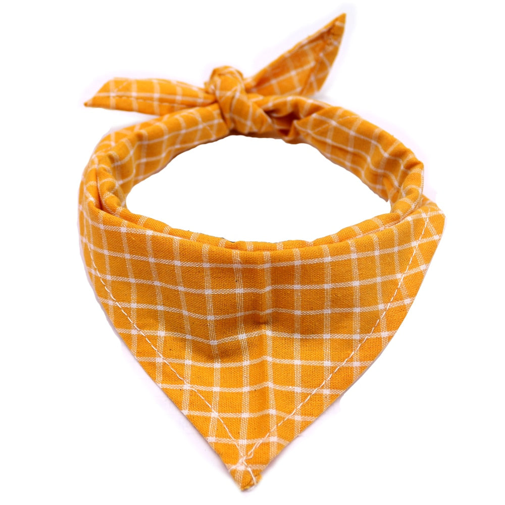 1 Pcs Dog Cat Puppy Bandanas Cotton Plaid Pet Bandana Scarf Bow tie Collar Cat Small Middle Large Dog Grooming Products Dog Bibs