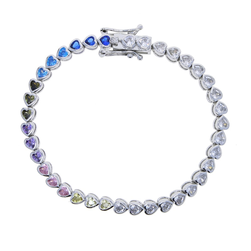 Various Shaped Geometric Bezel Cubic Zirconia 5A CZ Tennis Chain Bracelet Classic Fashion Women Jewelry