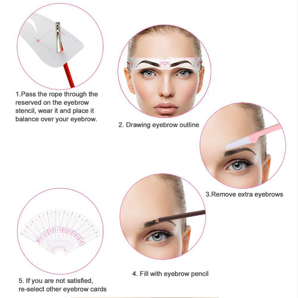 12pcs/Set One-Pieces Eyebrow Shape Set Portable Plastic Eyebrow Stencil Card for Women Thrush Model Eye Brow Drawing Tool Makeup