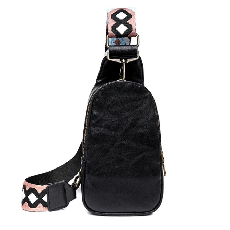 Women Small Backpack Casual Chest Bag Waterproof Backpacks Multi-Functional Handbag for Girls PU Material Shoulder Bag