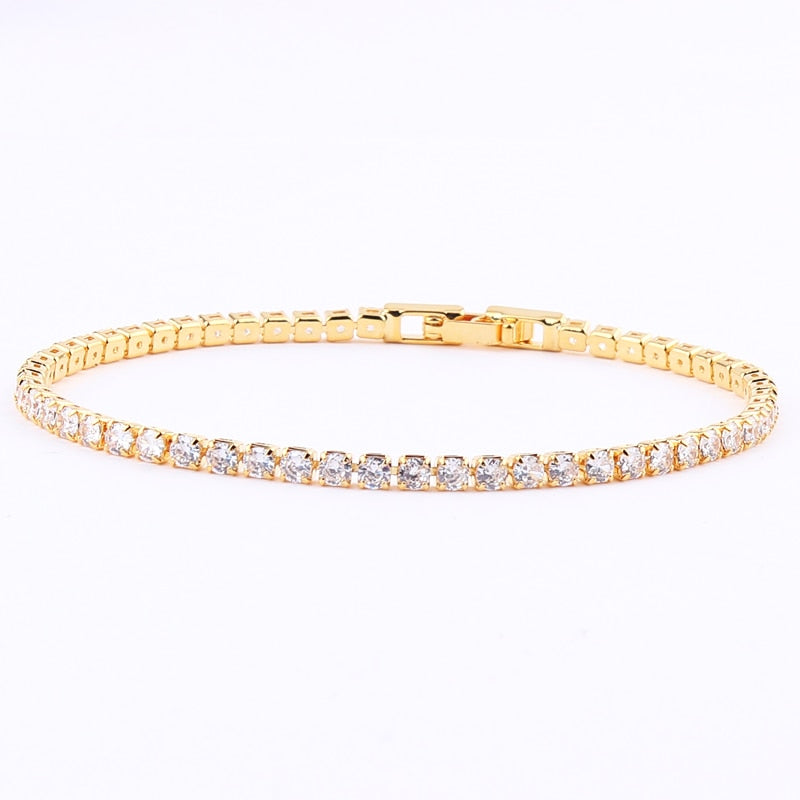 2022 New Rainbow Crystal Tennis Bracelets For Women Bracelet Set 18K Gold Silver Colorful Zirconia Femme Bridal Wedding Jewelry