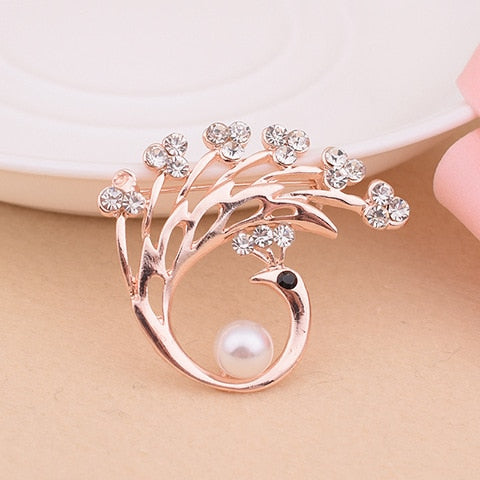 New 2021 Factory Direct Korean-Style Elegant Crystal All-match Brooch Gift Fashion Alloy Accessory Women&#39;s Corsage