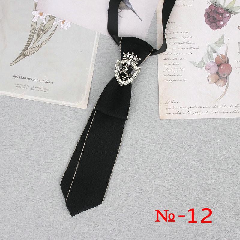 Hand Made Black Ribbon Tie Crystal Rhinestone Jewelry Men Shirts Hot New Girl Boys Collar Neck Ties School Uniform Women Necktie