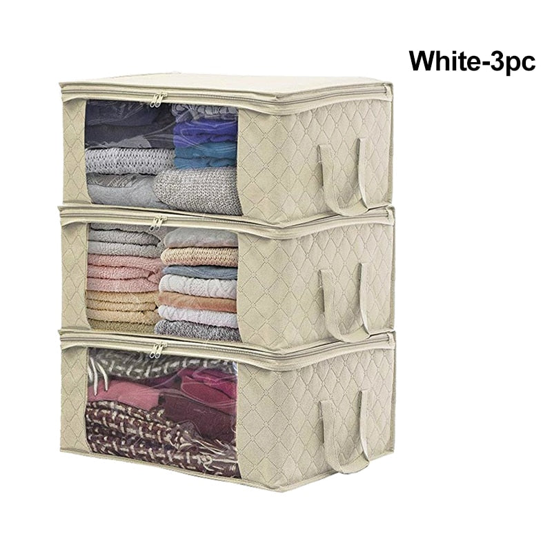 Non-Woven Clothes Storage Bag Folding Quilt Dust-Proof Cabinet Finishing Box Home Storage Supplies Space Bags organizador