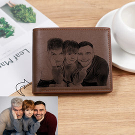 Personalized Wallet Men High Quality PU Leather for Him Engraved Wallets Men Short Purse Custom Photo Wallet Father&#39;s Day Gift