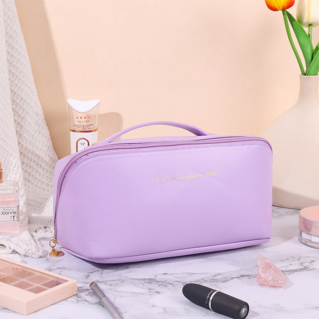 Large Travel Cosmetic Bag for Women Makeup Organizer Leather Toiletry Kit Bags Make Up Case Storage Pouch Luxury Lady Box