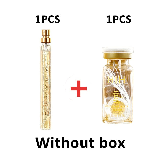 Anti Aging Hyaluronic Acid 24K Gold Active Collagen Facial Essence Protein Thread Serum Skin Care Tool For Firming Moisturizing