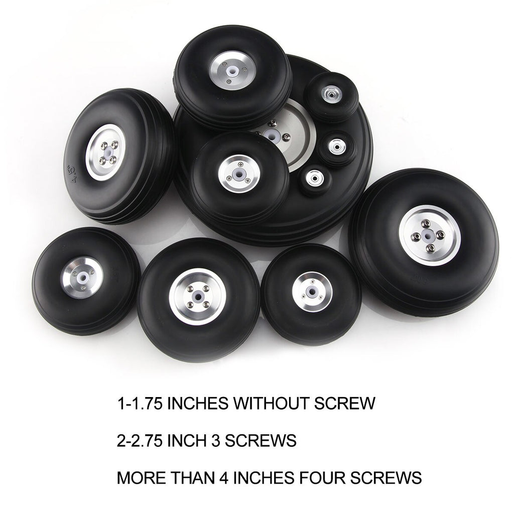 1 Pair Sky-Fly RC Model PU Wheels With Aluminum Hub Multi-size 1 inch " to 5 inch "