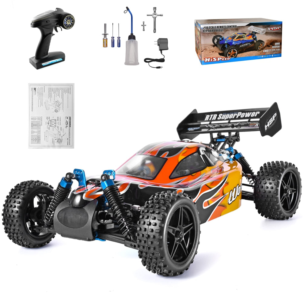 HSP RC Car 1:10 Scale 4wd Two Speed Off Road Buggy Nitro Gas Power Remote Control Car 94106 Warhead High Speed Hobby Toys