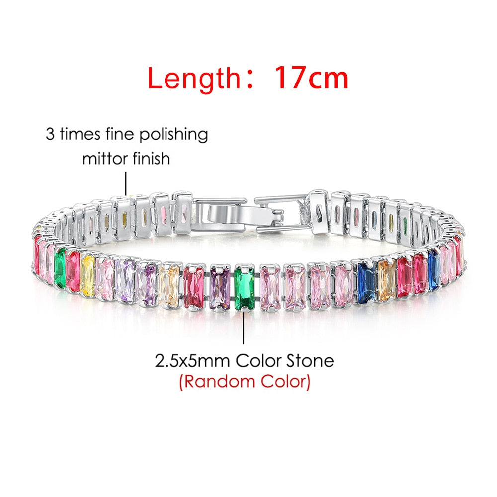 Iced Out Zircon Tennis Bracelet For Women Luxury Crystal Bracelets Men&#39;s Hand Chain Hippie Trendy Accessories Jewelry Gifts H167