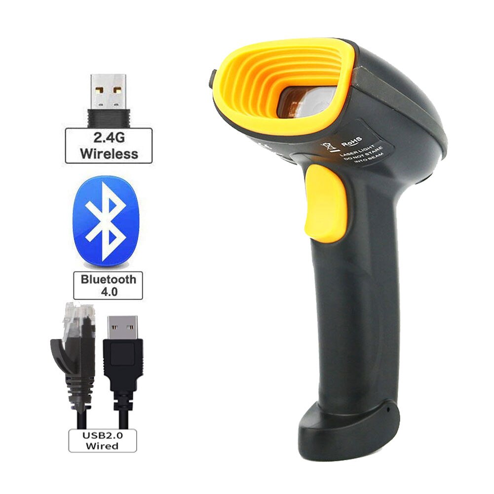 Holyhah K2 Handheld Wireless Barcode Scanner And K1 Wired 1D/2D QR Bar Code Reader PDF417 for Inventory POS Termina