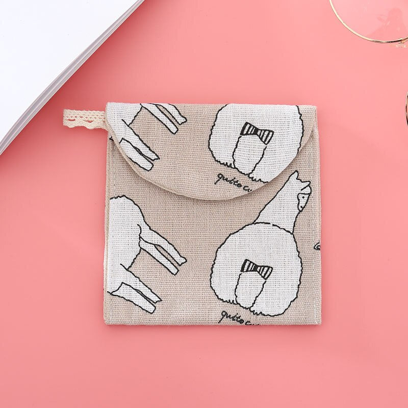 Women Small Cosmetic Bag Set Zipper Girls Mini Sanitary Napkins Makeup Lipstick Bags Travel Earphone Coin Organizer Pouch Bags