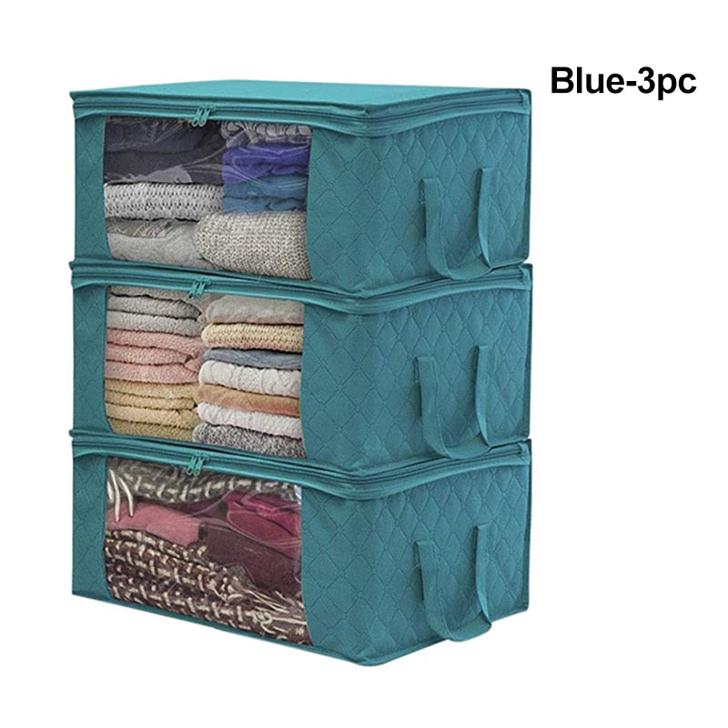 Non-Woven Clothes Storage Bag Folding Quilt Dust-Proof Cabinet Finishing Box Home Storage Supplies Space Bags organizador