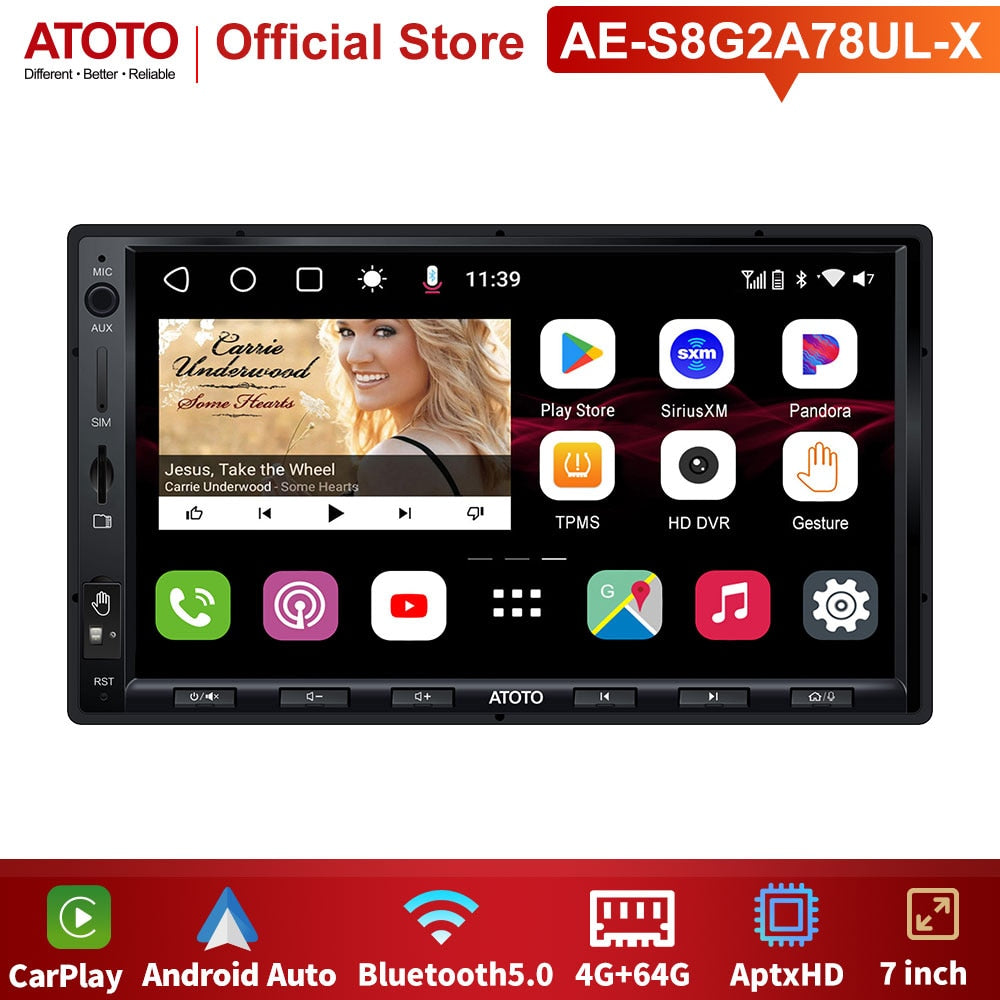ATOTO S8 Ultra Car Radio 2 Din Android Car Stereo In-Dash Autoradio Bluetooth Wireless Phone Link Carplay Player Touch Screen