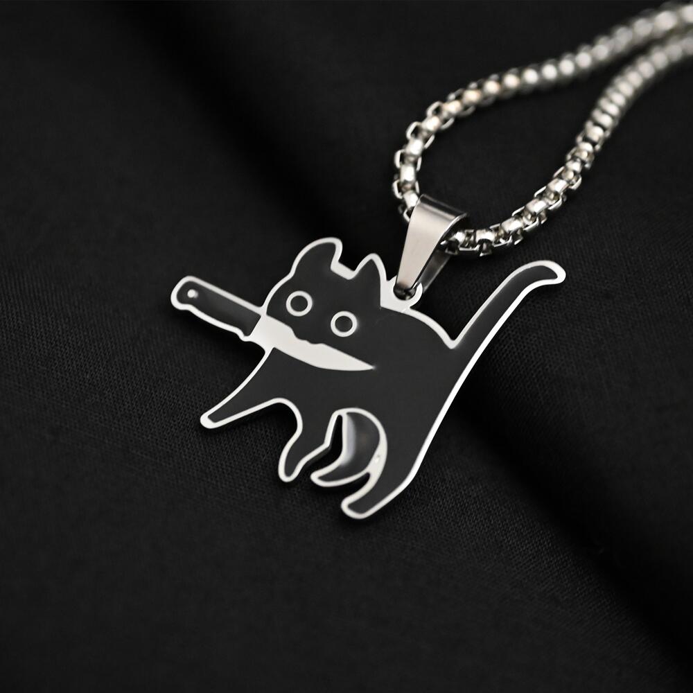 2023 Hip Hop Titanium Steel Pendant Necklace For Women Men Cute Kpop Korean Fashion Doodle Necklace Couple Jewelry Party Gift