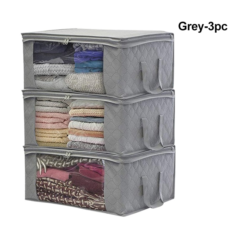 Non-Woven Clothes Storage Bag Folding Quilt Dust-Proof Cabinet Finishing Box Home Storage Supplies Space Bags organizador