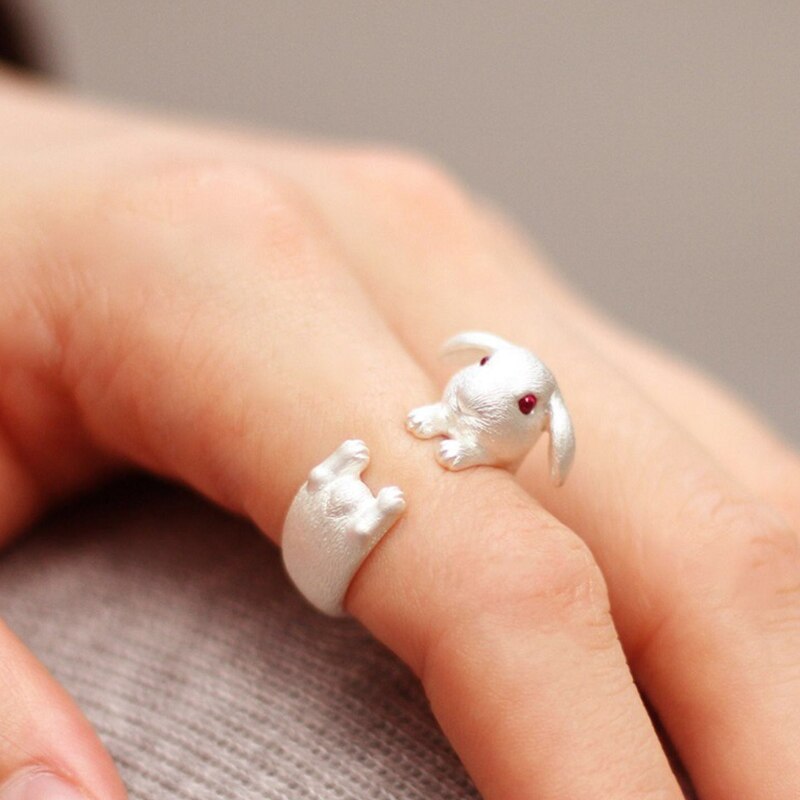 Cute Fortune Cat Animal Rings Couple Jewelry Adjustable Finger Rings For Men Lover Women Lady Girl Boy Male Valentine&#39;s Day Gift