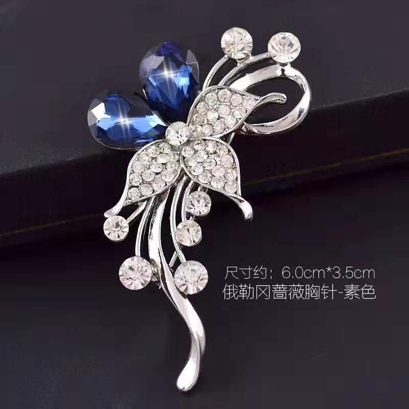 New 2021 Factory Direct Korean-Style Elegant Crystal All-match Brooch Gift Fashion Alloy Accessory Women&#39;s Corsage