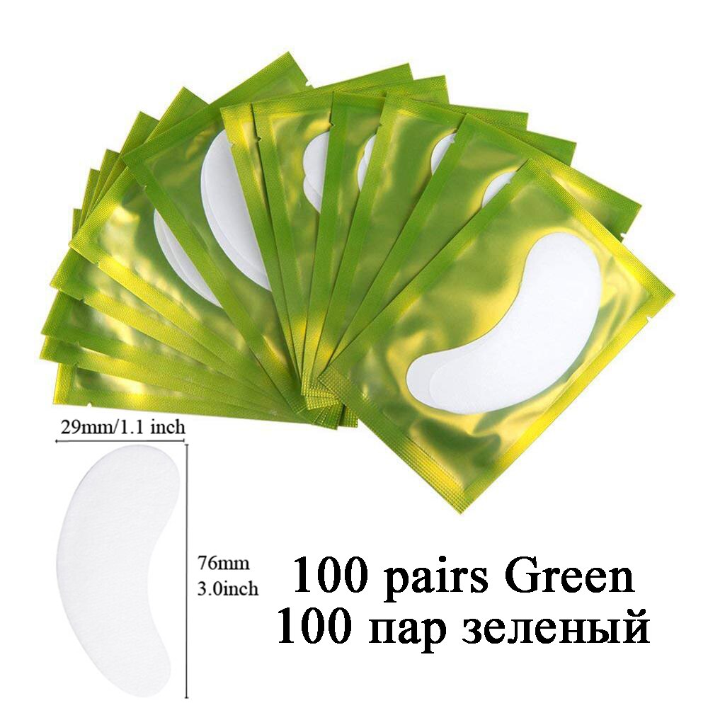 100Pairs Lint Free Under Eye Gel Pads Hydrating Eye Paper Patches Grafted Eyelashes Extension Eye Tips Sticker Wraps Makeup Tool