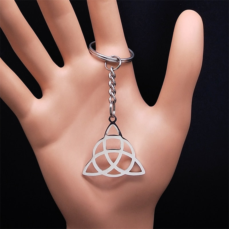 Witchcraft Stainless Steel Witch Knot Pendant Necklace for Women Man Silver Color Wicca Chain Necklaces Jewelry nudo de bruja