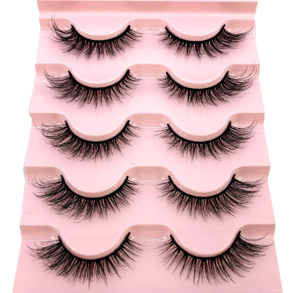 2023 New 5 pairs natural false eyelashes fake lashes long makeup 3d mink lashes eyelash extension mink eyelashes short eyelashes