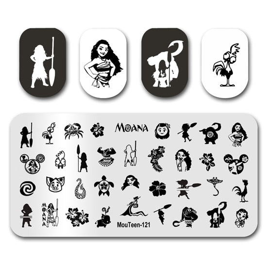 Nail Stamping MouTeen148 Cartoon Big Size Head Disney Nail Plates Stamp King Manicure Set For Nail Art Stamping