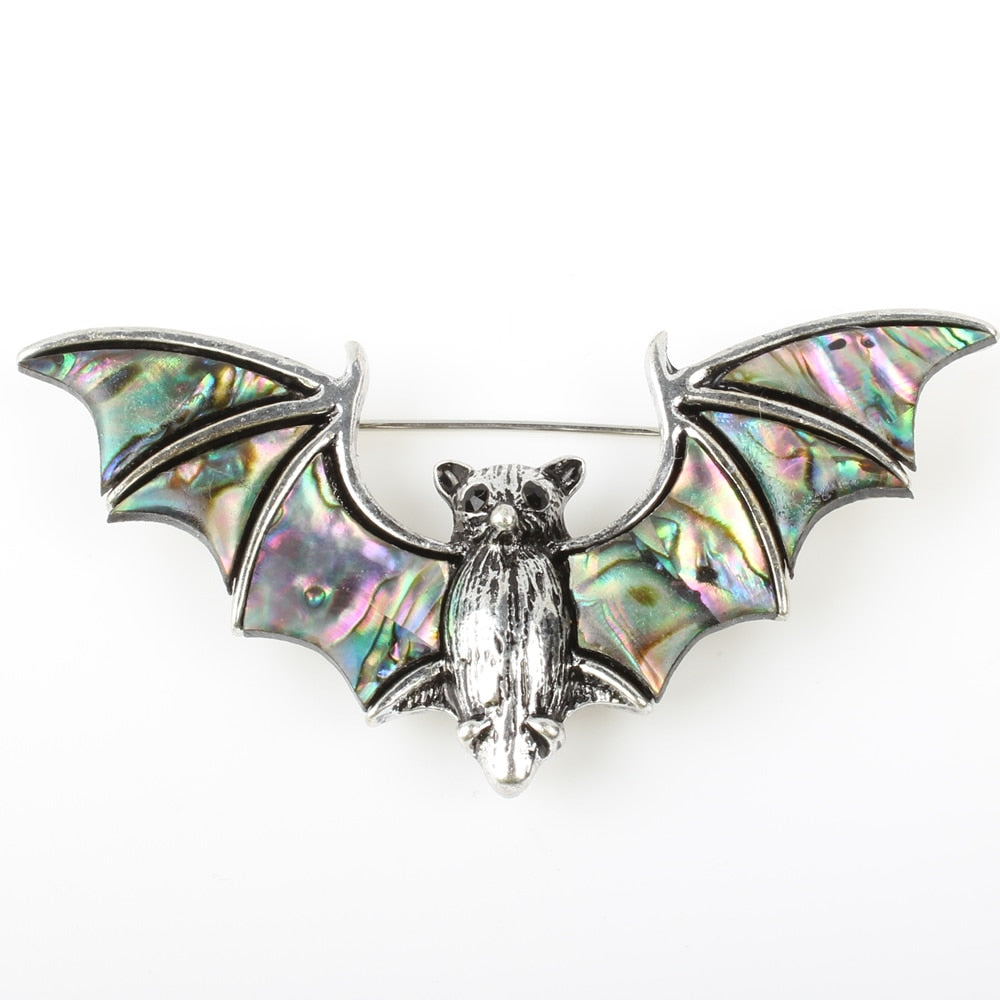 Shell Bat Brooch Natural Abalone white Shell Bat-shaped Brooch Men and Women Fashion Wild for Jewelry Making DIY Accessories