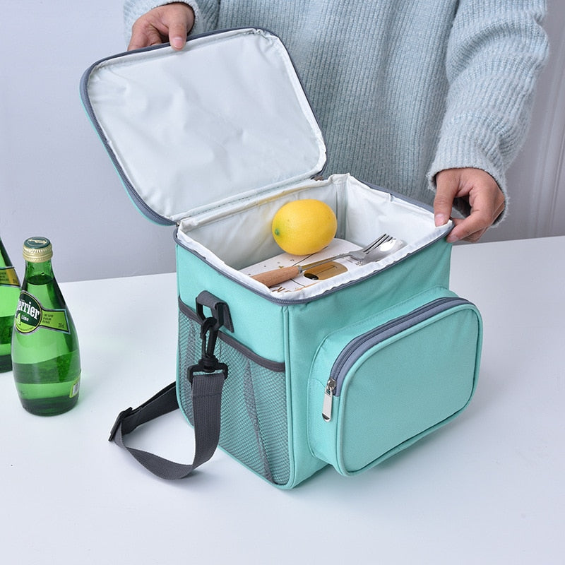 Thermal Insulated Cooler Bags Large Women Men Picnic Lunch Bento Box Trips BBQ Meal Ice Zip Pack Accessories Supplies Products