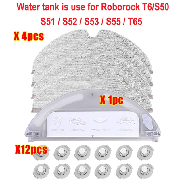 For Roborock S5 S50 S51 S55 S6 S60 S6 Pure Vacuum Cleaner Spare Parts HEPA Filter Mop Cloth Side / Main Brush Accessories