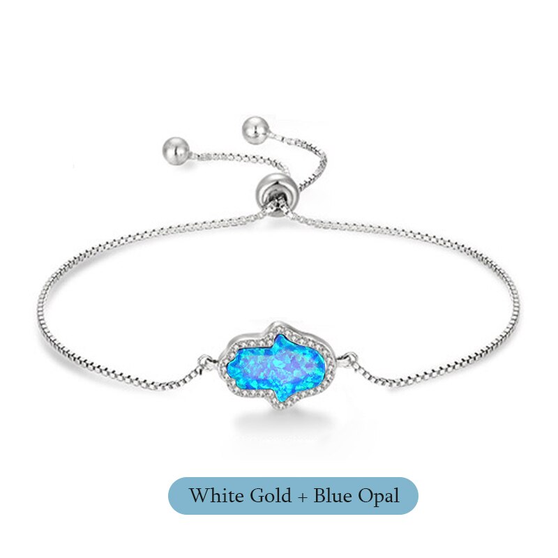 Kaletine Charms 925 Sterling Silver Bracelets For Women Lucky Opal Hamsa Hand of Fatima Tennis Bracelet Turkey Jewelry