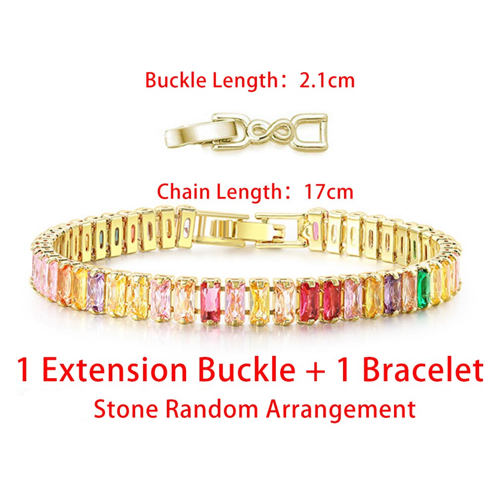 Iced Out Zircon Tennis Bracelet For Women Luxury Crystal Bracelets Men&#39;s Hand Chain Hippie Trendy Accessories Jewelry Gifts H167