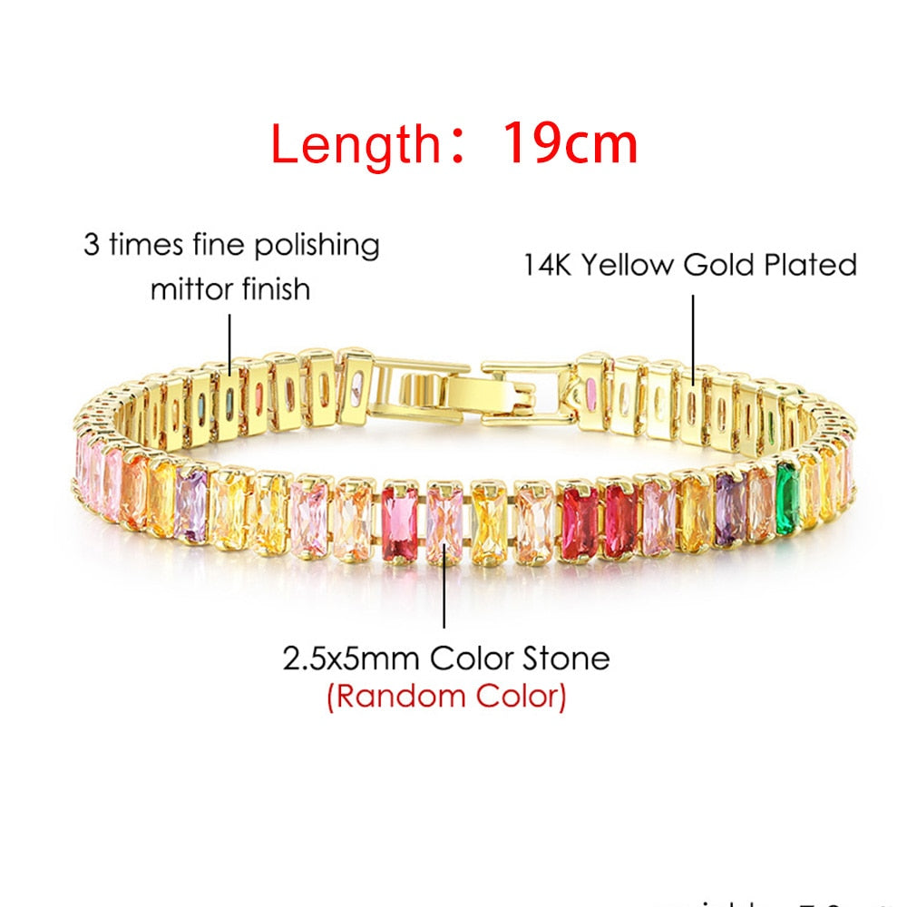 Iced Out Zircon Tennis Bracelet For Women Luxury Crystal Bracelets Men&#39;s Hand Chain Hippie Trendy Accessories Jewelry Gifts H167