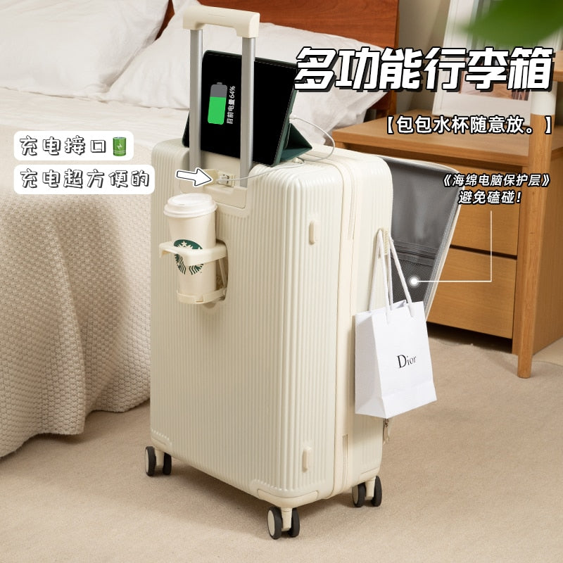 Luggage Female New 2023 Multifunctional 20 "Boarding Cabin Universal Wheel 24 Pull Rod Travel Trolley Male Password Suitcase