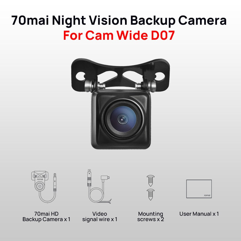 70mai HD CAM &Night Vision Cam for 70mai Car DVR Wide Rearview Stream Media Dash Cam Only for D07