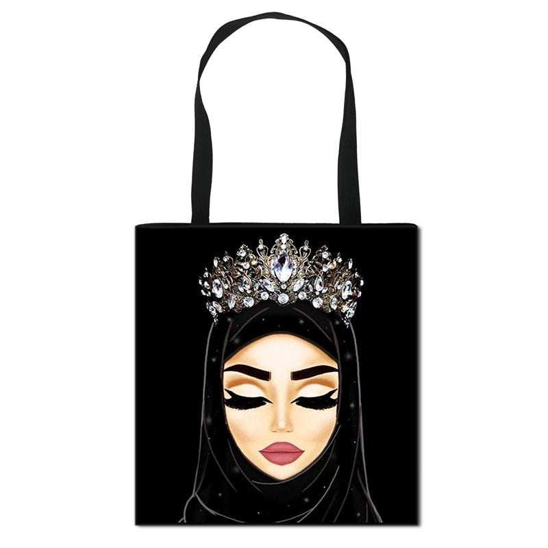 Hijab Face Muslim Shoulder Bag Women Casual Totes Large Capacity Ladies Shopping Bags Islamic Gril Handbag Travel Bags