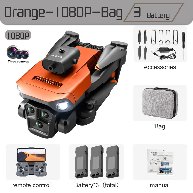 New K6Max Mini Drone 4K Professinal Three Cameras Wide Angle Optical Flow Localization Four-way Obstacle Avoidance RC Quadcopter