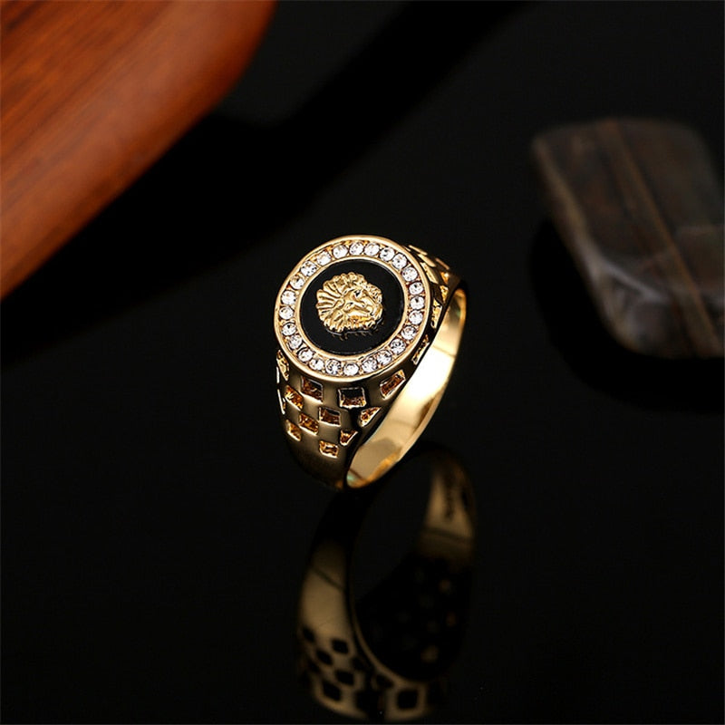 Creative Medusa Ring for Men Inlaid with Zircon Fashion Domineering Rings Female Punk Style Jewelry Gifts Wholesale