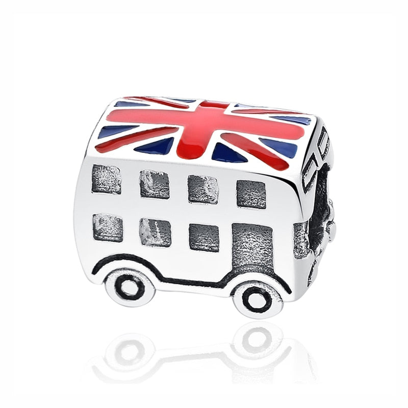 Original 925 Sterling Silver Charm Bead Travel London Bus Camera Suitcase Paris Charms Fit Pandora Bracelets Women Diy Jewelry