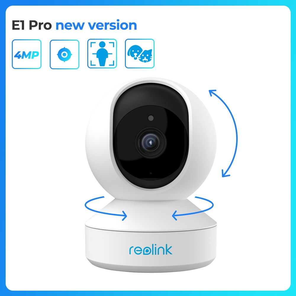 Reolink 2K WiFi Camera Pan&Tilt 2-Way Audio Baby Monitor Smart Motion Detection 2.4G/5Ghz Home Video Surveillance Camera E1 Pro