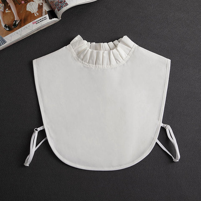 Fashion 2023 Front Tie White Fake Collar for Women Stand Detachable Collar Fake Girls Vintage Lace Ladies False Blouse Collar