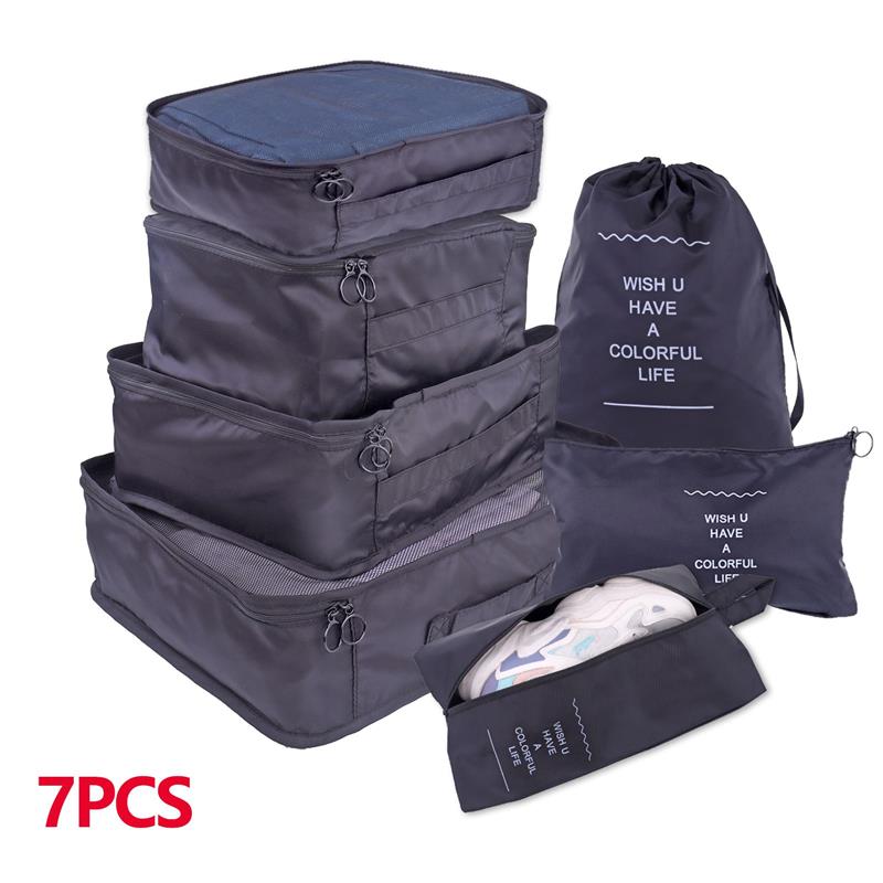 8/7/6 pieces Set Travel Organizer Storage Bags Suitcase Packing Set Storage Cases Portable Luggage Organizer Clothe Shoe Pouch