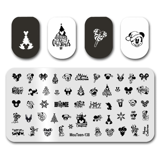 Nail Stamping MouTeen148 Cartoon Big Size Head Disney Nail Plates Stamp King Manicure Set For Nail Art Stamping