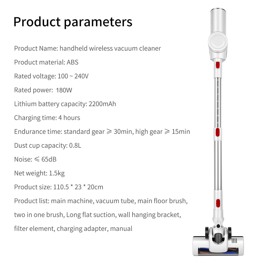 V13 Handheld Vacuum Cleaner Wireless Vertical Vacuum Cleaner 180W 10kPa Suction Power Mopping Cleaner Vertical Vacuum Machine