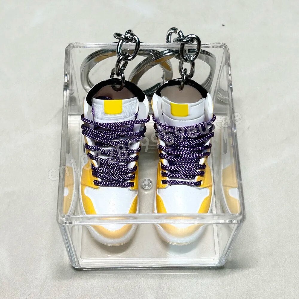 Exquisite Sneakers Key Chain Gift Customized 3D Mini Sports Shoes Keychain Model Basketball Fans Souvenir Phone Fashion Pendant