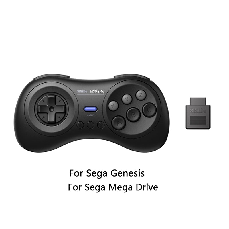 8BitDo M30 2.4G Wireless Black and White Gamepad for Gega Genesis Mini and Mega Drive Mini -  Wireless Game Controller