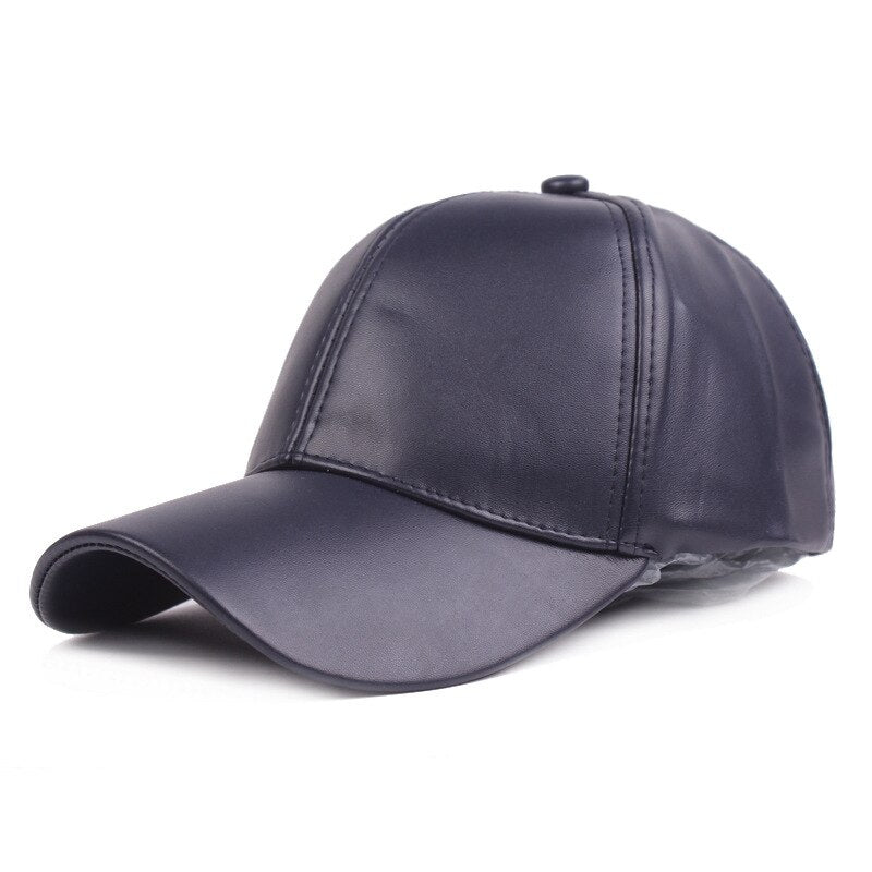 Women Men Hat PU Leather Baseball Cap Visor Light Board Solid Men Hip Hop Cap Outdoor Sun Hat Adjustable Sports caps