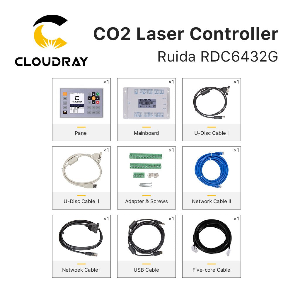 Clouday Ruida RDC6432 CO2 Laser Controller System for Laser Engraving Cutting Machine Replace AWC708S Ruida 6442S Ruida Leetro